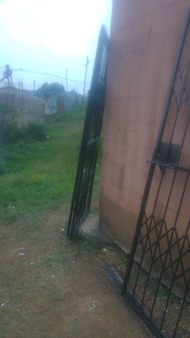 Custom steel gate installed on site